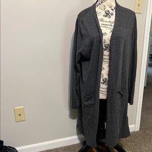 Amazon Essentials Gray Knit Cardigan Sweater
